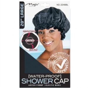 Waterproof Shower Cap - Elastic Band - Large Size - Available in Black (#2214BLA) and Pink (#2214AST)