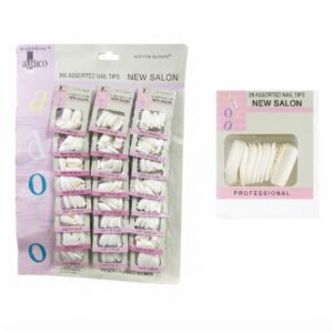 Adoro Nail White On Card 24 Assorted Tips #NA24WHI