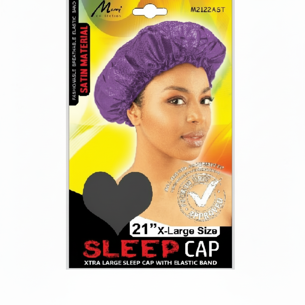 Flexible Satin Sleep Cap - 21" X-Large Size - Black & Assorted - #M2122BLK & #M2122AST
