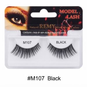 Remy Natural False Lashes Model Lash M107 Black (#M107)
