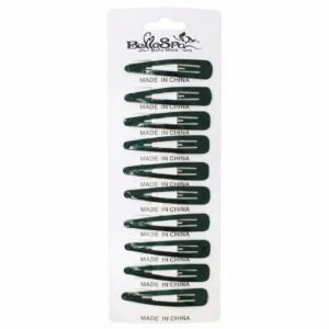 Hair Snap Clip on  Black Large 10pc #3333BL
