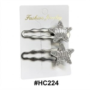 Fashion Jewelry, Silver Star Rhinestone Hair Clips #HC224