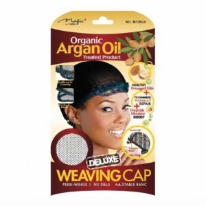 Organic Argan Oil Treated Deluxe Weaving Cap - Black - #3012BLA