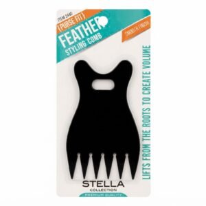 Stella Feather Styling Comb - Black Compact Volume Comb for Root Lifting #2440