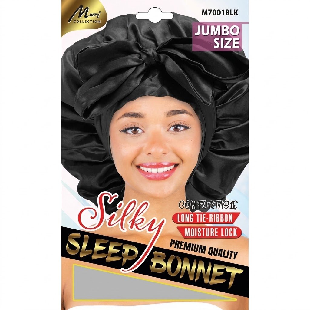 Silk Bonnet Jumbo Size Black #M7001AST