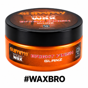 Gummy Styling Wax Bright Finish Glanz Hair Wax Jar #WAXBRO on White Background