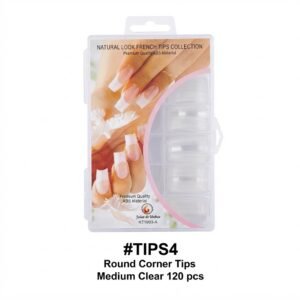 Round Corner Tips - Medium Clear 120pcs #TIPS4