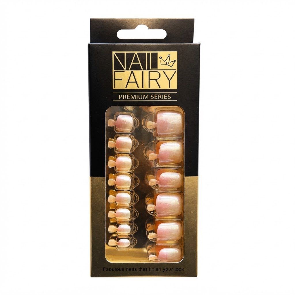 Nail Fairy Toe Glittery Pink Press-On Nails #TOE5