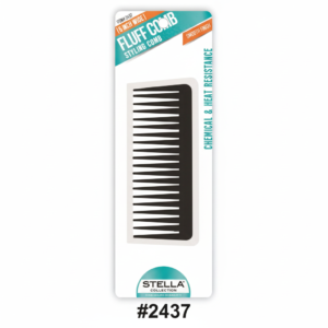 Stella, 6" Wide Fluff Styling Comb, #2437, Black