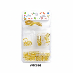 Murry Collection, Gold Filigree Ring & Tube Hair Bead Kit with Thread, #MC51G