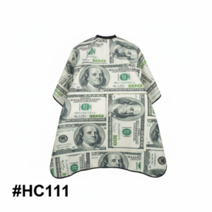 Dollar Bill Print Barber Cape with Snap Closure #HC111