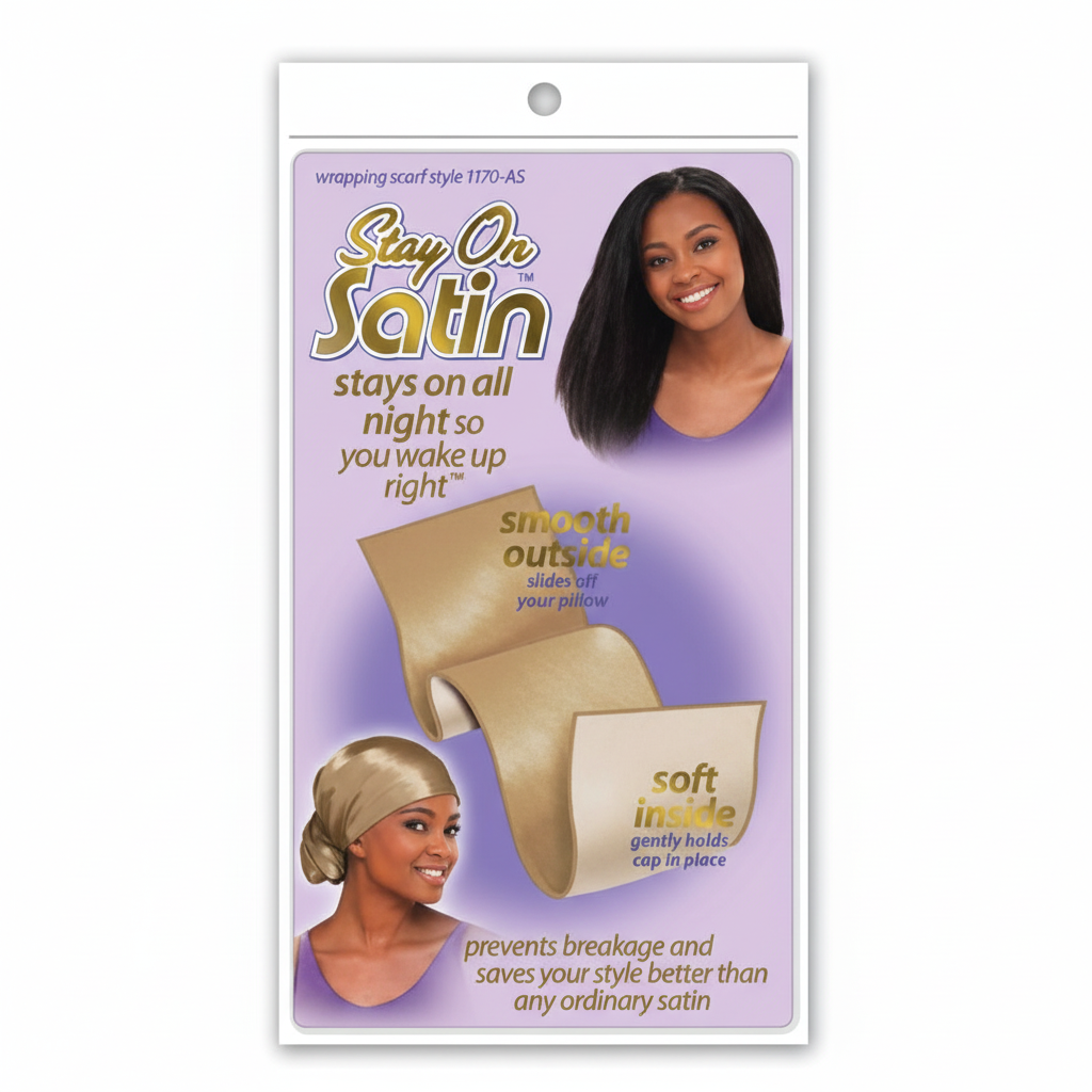 Stay On Satin Wrapping Scarf , Overnight Hair Protection #SOS1170A