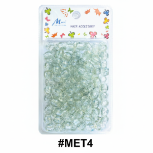 Murry Collection Jumbo Silver Glitter Clear Hair Beads Hair Accessory #MET4