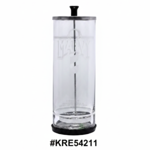 42oz Marvy Clear Glass Sanitiser Disinfectant Jar with Black Lid and Base #KRE54211