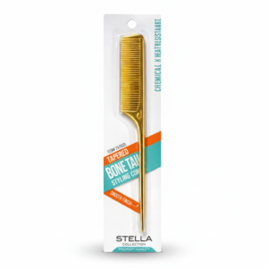 Gold Bone Tail Styling Gold Comb - Tapered Smooth Finish | Stella Collection #2419GOL