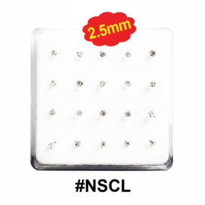 2.5mm Crystal Nose Studs 20-Pack Display Card #NSCL