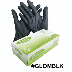 Black Disposable Exam Gloves – Powder-Free Nitrile/Vinyl #GLOMBLK