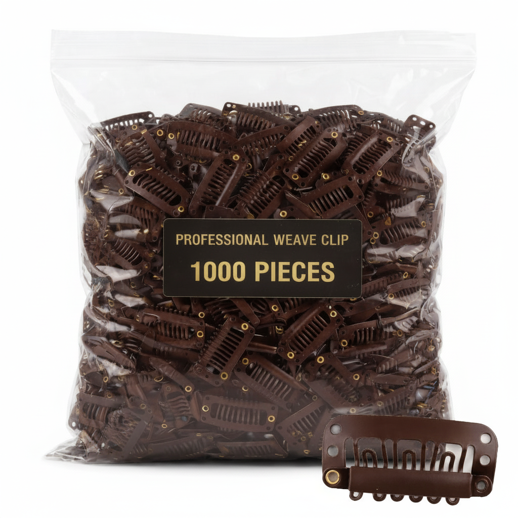 Brown Professional Weave Clips Bag - 1000 Pieces #L1000BROBAG