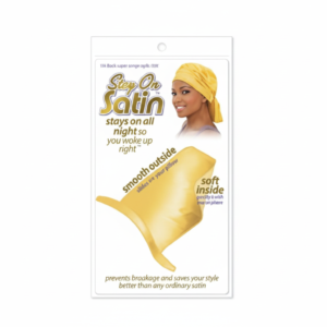 Satin Head Wrap STEP On Satin Yellow - Smooth Outside, Soft Inside Hair Protection #1101