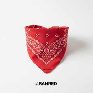 Red Printed Paisley Bandana #BANRED