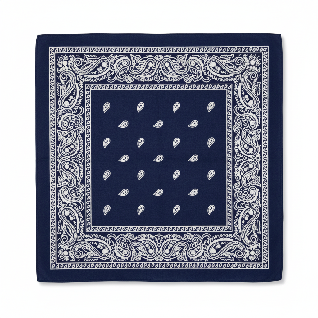 Paisley Bandana Navy Blue Head Scarf #BANNAV