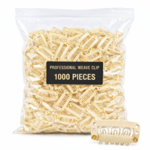 Beige Professional Weave Clips - 1000 Pieces #L1000BLOBAG