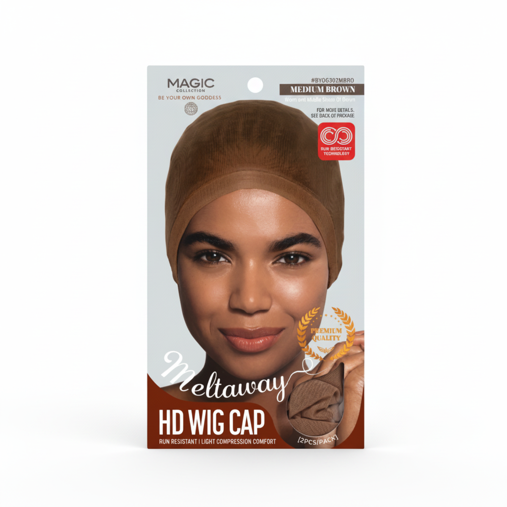 Medium Brown Meltaway HD Wig Cap 12pcs Pack - Run Resistant Light Compression #BYDG032MBR0