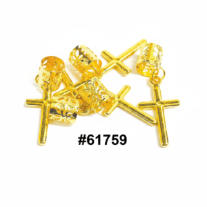 Gold Cross Dread Charms — 24pk Card #61759