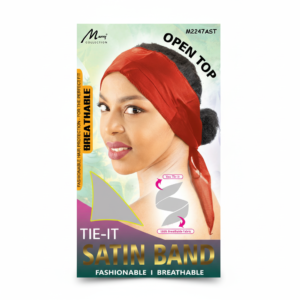Satin Tie-It Band Open Top Red - Fashionable Hair Protection #M2247AST