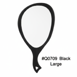 Large Teardrop Handheld Mirror with Handle Black #Q0709