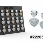 Zirconia Heart Drop Earrings Assorted Shades CZ Pavé Crystal 12 Pairs #22205GS