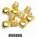 Gold Filigree Dread Beads with Open Heart Charm — #80886 24Pk Card