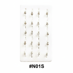 Silver Crystal Rhinestone Cluster Nose Pins #N01S
