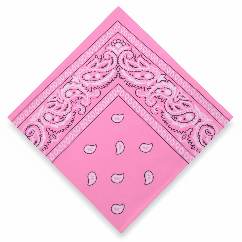 Paisley Bandana Baby Pink  - Fabric Head Scarf Hair Accessory #BANLPNK