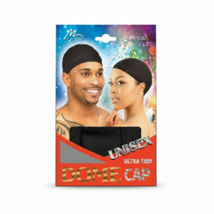 Dome Cap - Black Ultra Thin Unisex Stretch Wave Cap for Hair Protection #M1010