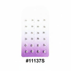 Magnetic Angel Ear-Rings Crystal Rhinestone Stud Earrings Display Card 12 Pairs #11137S