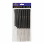 Carbon Pin Tail Comb Pack Magic Black #2665BLA