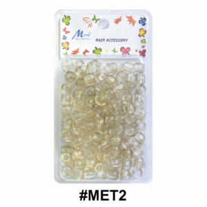 Murry Collection Jumbo Gold Glitter Clear Hair Beads Hair Accessory #MET2