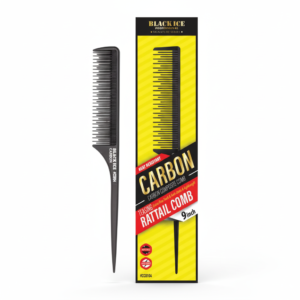 Carbon Rat Tail Comb - 9 Inch Black Ice #CCO104