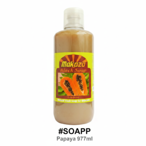 Makazo Black Soap Savon Noir Papaya 977ml - Natural Black Soap for Skincare #SOAPP