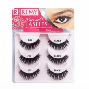 Remy Eyelashes Response Black 3 Pair - high-quality false lashes for beauty and makeup