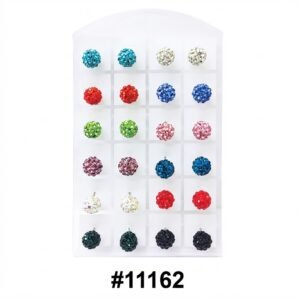 Assorted ear stud round ball shape earrings in vibrant colours