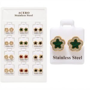 Stainless Steel Small Crystal Star Ear Studs with sparkling crystals and a unique star design