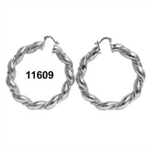 Elegant silver round twist earrings from Murry Collection