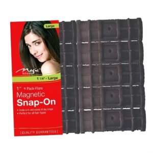 Large black magnetic hair rollers for creating voluminous curls