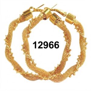 Elegant gold round fancy earrings for stylish women