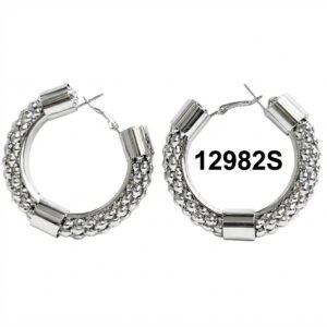 Stylish silver round hoop earrings from Murry Collection