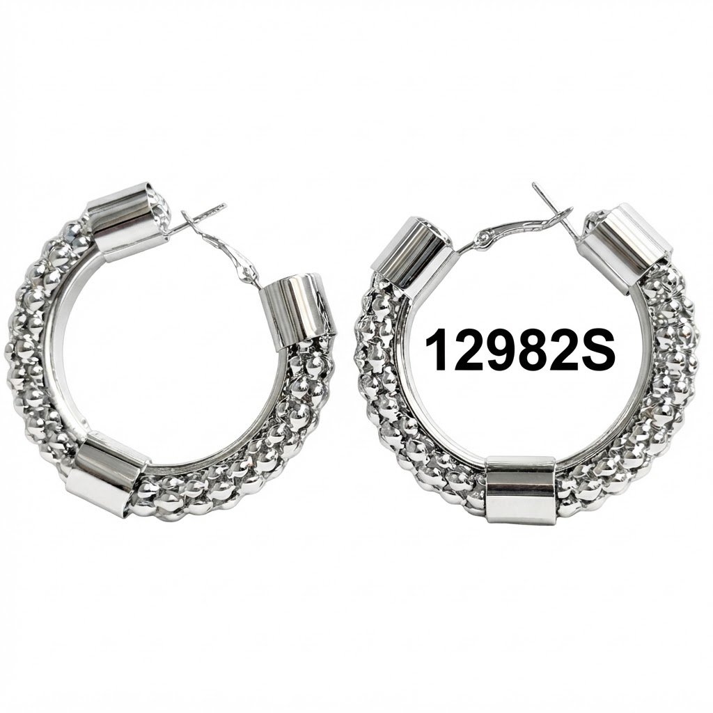 Stylish silver round hoop earrings from Murry Collection