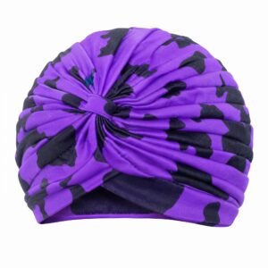 Loose Turban in vibrant purple and black colour for stylish hair accessory