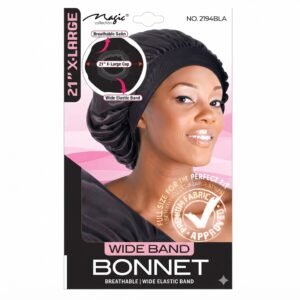 Magic Collection X.Large Bonnet 21" Black with wide elastic band